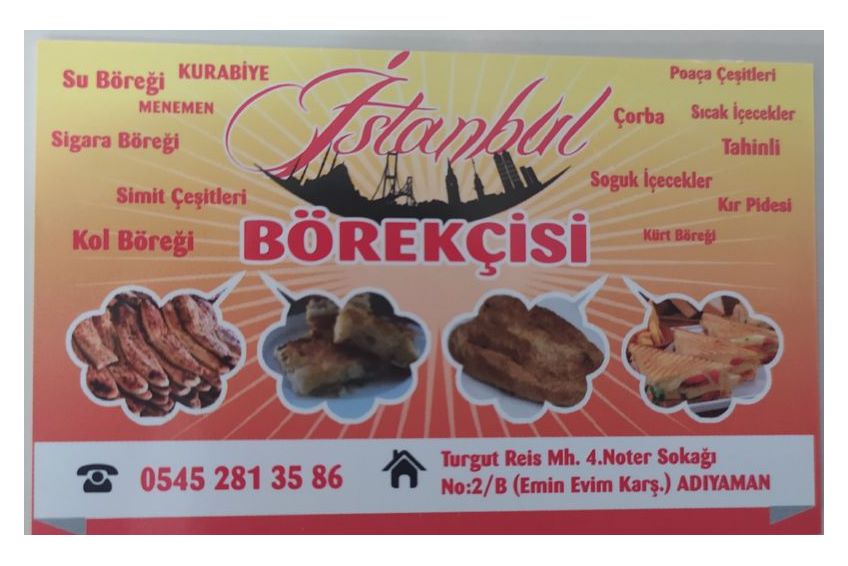 İstanbul Börekçisi – 0535 933 80 29 – Adıyaman