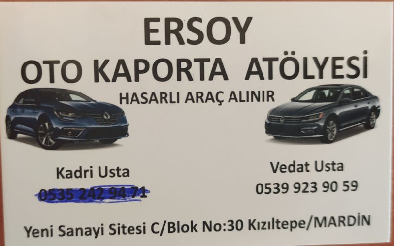 Ersoy Oto Kaporta – 0539 923 90 59 – Kızıltepe