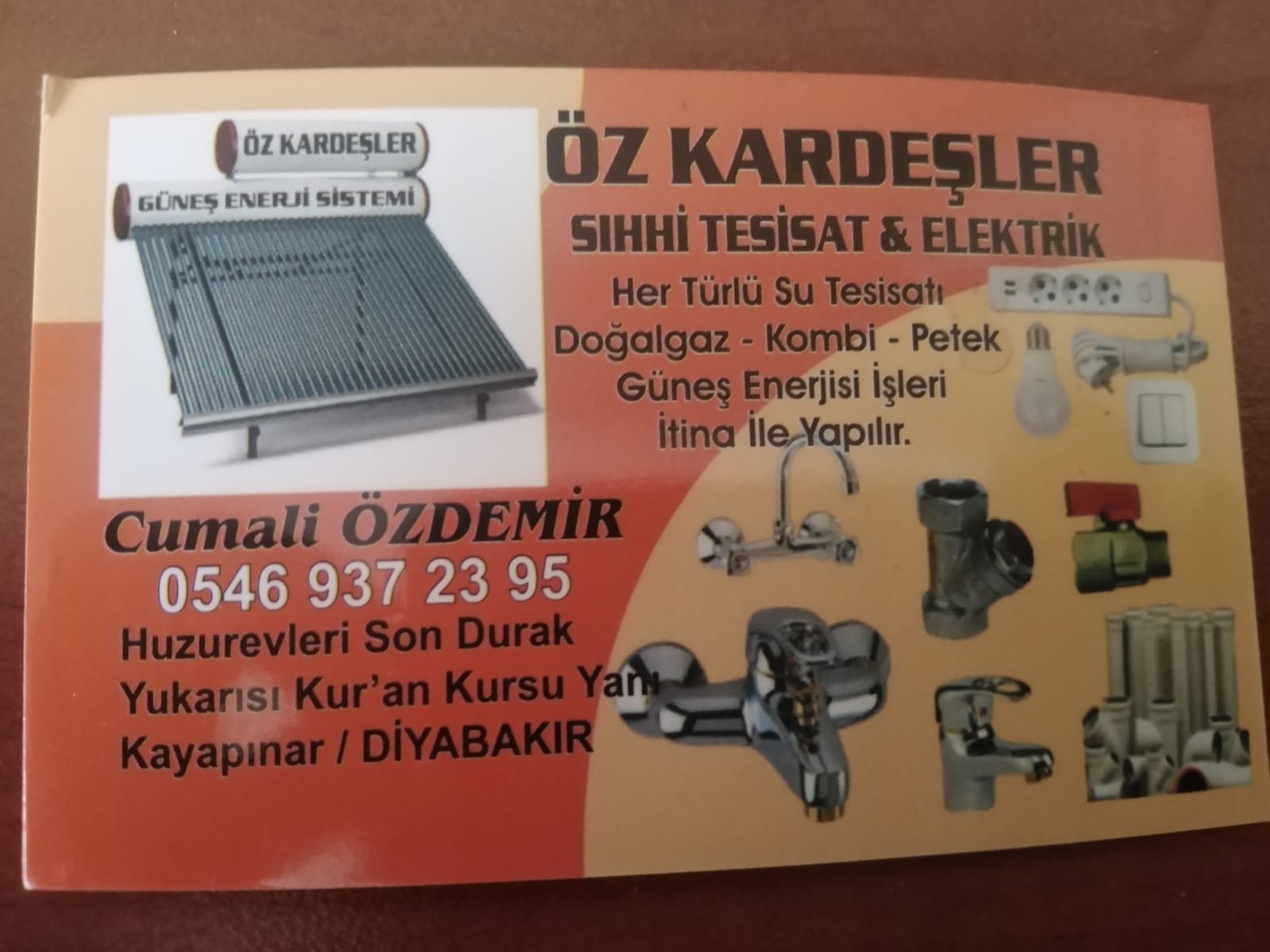 Öz Kardeşler Su Tesisatı – 0546 937 2395﻿ – Kayapınar Su Tesisatcısı – Diyarbakır