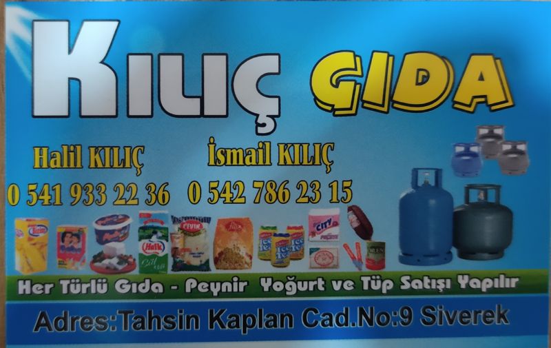 Kılıç Gıda Ve Köy Ürünleri Tüp Bayii – 0541 933 22 36 – 0542 786 23 15 – Siverek