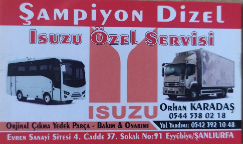 Şampiyon Dizel Isızu Mitsubishi Tamiri – 0544 538 02 18 – 0542 392 10 48 – Şanlıurfa