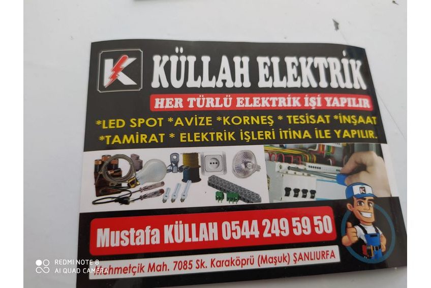 Küllah Elektrik – 0544 249 5950 – elektrik ve Su Tesisatı – Toki Maşuk Şanlıurfa